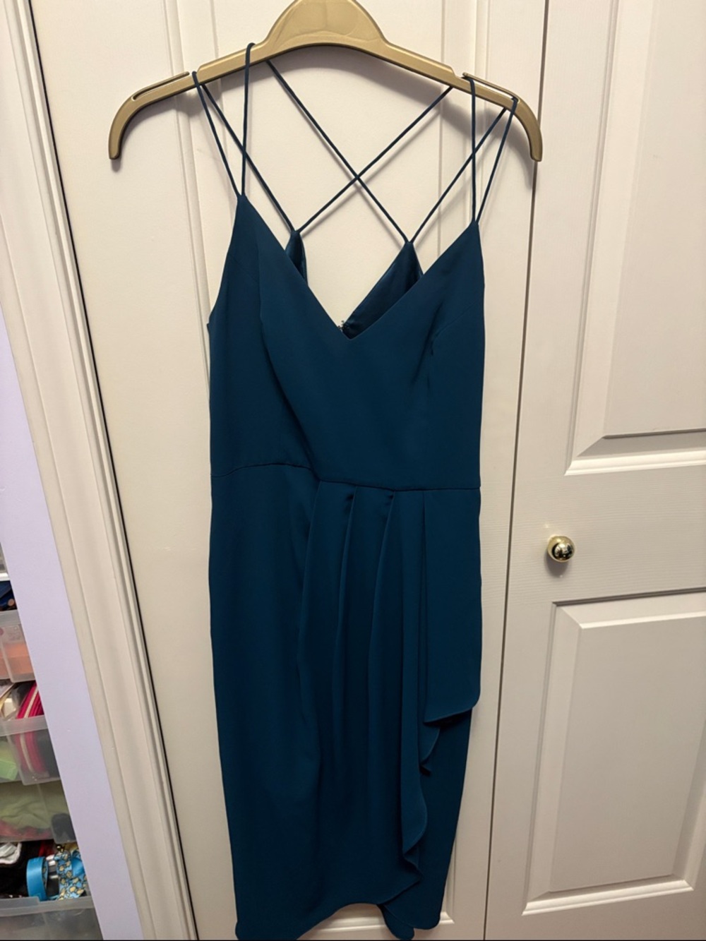 Ever New Teal Strappy V-Neck Midi Dress